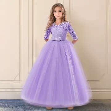 Lace Detailedtool Children's Evening Dresses Ecru MDV302
