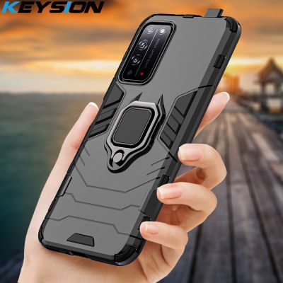 「Enjoy electronic」 KEYSION Shockproof Armor Case for Honor X10 5G 30 Pro  Plus 30s 9C 9S 9A Ring Stand Phone Back Cover for Huawei Y5P Y6P Y7P Y8P