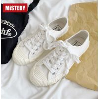 Mistery 35-44 รองเท้าผ้าใบบิสกิต รองเท้าบิสกิต  ผ้าใบขอบบิสกิต รองเท้าผ้าใบสีขาว รองเท้าผ้าใบเกาหล ใส่ได้ทั้งผู้หญิงและผู้ชาย สินค้าพร้อมส่ง 41 รองเท้าผ้าใบไซส์ใหญ่ รุ่น COOKIE