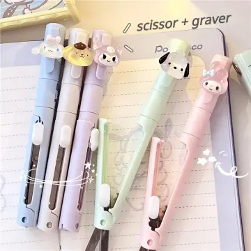 Mini Color Folding Scissor Pen Cutter Portable Size Safe Ceramic