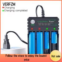 อะแดปเตอร์สากลร้าน VERFZM AC 110V 220V 18650แท่นชาร์จเร็วเครื่องชาร์จแบตเตอรี่มี4ช่องเครื่องชาร์จแบตเตอรี่แบตเตอรี่ลิเธียม