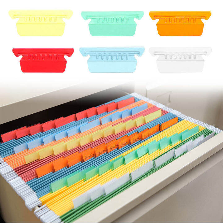 60 PCs File Folder Tabs Hanging File Folder Labels with Blank Inserts 2