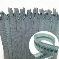 10pcs 3# gray 28cm/30cm/40cm/50cm/60cm nylon invisible soft tulle coil Chiffon zipper sewing  Silk Zippers Door Hardware Locks Fabric Material