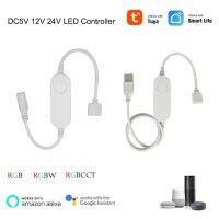 ไวไฟสมาร์ทตัวควบคุม Led ขนาดเล็ก DC 5V 12V 24V RGBW RGBWW RGB + CT ตัวควบคุมแถบอาร์จีบี TUYA Smart Life APP Echo Plus การควบคุมด้วยเสียง