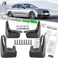 4Pcs Molded TPO Mud Flaps สำหรับ BMW 5 Series G30 G31 Sedan Saloon Touring 2017 - 2022 Splash Guards Mudguards ด้านหน้าด้านหลัง2018 2019