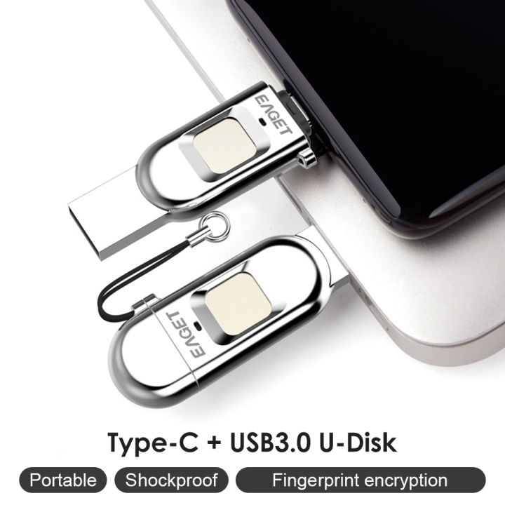 eaget-fu68-u-disk-memoria-usb-stick-gift-otg-usb-flash-drive-fingerprint-usb-c-external-memory-cel-usb-stick