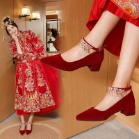 [COD] Widening and fattening wedding shoes tired feet large size wide fat womens high heels mm bridal 41-43 yards