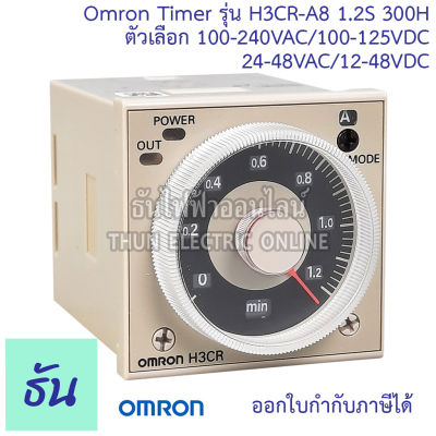 Omron Timer รุ่น H3CR-A8 1.2s to 300h ตัวเลือก AC100-240/DC100-125  24-48VAC/12-48VDC (พิเศษ) ทามเมอร์ เครื่องตั้งเวลา ไทม์เมอร์  ออมรอน ธันไฟฟ้า