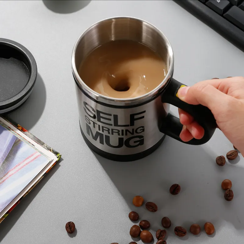 AUTO MAGNETIC MUG coffee milk mix cups 304 stainless steel tumbler Creative  electric lazy Self stirring