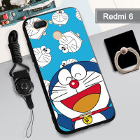 เคส TPU แบบนิ่มสำหรับ Xiaomi Redmi 6เคสโทรศัพท์คลุมทั้งหมดสายรัดและฝามีที่ถือวงแหวนโทรศัพท์กันรอยขีดข่วนแบบแฟชั่น