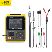 สมาร์ทเซ็นเซอร์200KHz Bandwidth แบบพกพาเครื่องทดสอบทรานซิสเตอร์ออสซิลโลสโคปแบบดิจิตอล2 In 1เครื่องมือทดสอบ PWM คลื่นสี่เหลี่ยมเอาต์พุตหน้าจอสี2.4นิ้วพร้อมออสซิลโลสโคปแสงไฟมัลติฟังก์ชั่น