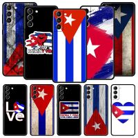 Cuba flag Art Case For Samsung Galaxy S22 S21 S20 Ultra FE 5G S23 S9 S10 Plus Note 20 10 Lite S10E Silicone Phone Cover Black