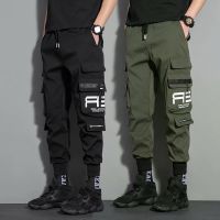 [COD] Youth functional multi-pocket overalls mens trendy brand loose feet 2022 spring and summer thin section nine-point casual