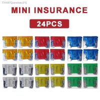 ✶ 24pcs Micro Mini Blade Fuse Auto Car Truck Motorcycle Fuses 5A 10A 15A 20A 25A 30A Mixed Sizes Fuses Kit