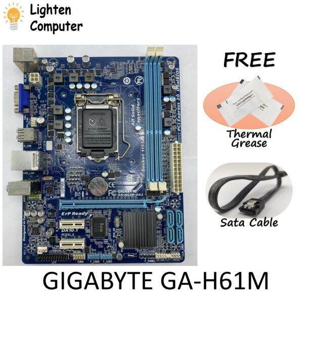GIGABYTE GAH61MDS2 Motherboard H61 LGA 1155 2nd 3rd Gen Intel