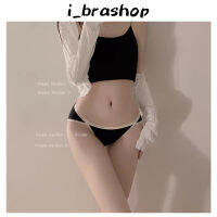 i_brashop กางเกงชั้นใน ผ้าฝ้ายบริสุทธิ์ เอวสูง สีดํา เซ็กซี่ สําหรับผู้หญิง BAA108