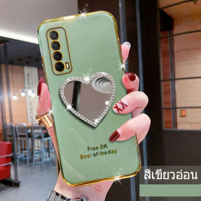 【จัดส่งฟรี】Ins Tiktok รัก กระจกเงา เคสโทรศัพท์ การชุบ iPhone 6 S PLus 7 8 X XS XR Xs Max 11 11Pro 12 12mini 12Pro max 13 13Pro max 14 plus Pro max 5G 20 20 21 ฝาหลังสุดหรูชุบด้วยไฟฟ้า 6D glisten Diamond dropproof TPU case