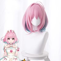 THE IDOLM CINDERELLA GIRLS Yumemi Riamu Cosplay Wig Women Synthetic Short Hair Straight Anime Game Cos Pink Gradient Green Wigs