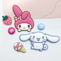 OUSHUOP 5ชิ้นพวงกุญแจ Patch Kuromi Cinnamoroll DIY เครื่องประดับอัญมณีตุ๊กตาปะแต่ง3มิติน่ารัก DIY ปิ่นปักผม Aksesoris Sepatu