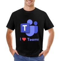 I Love Teams - Microsoft Teams T-Shirt T-Shirt Short Anime T-Shirt Mens Plain T Shirts