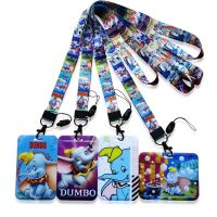 Disney Dumbo Women Card Holder Lanyards Girls Neck Strap Credit Card Case Boys ID Badge Holder Credentials Retractable Clip Card Holders
