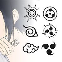 สติกเกอร์รอยสัก ลายอนิเมะนารูโตะ Akatsuki Sharingan Ske Mark กันน้ํา พร็อพสําหรับตกแต่งปาร์ตี้ฮาโลวีน