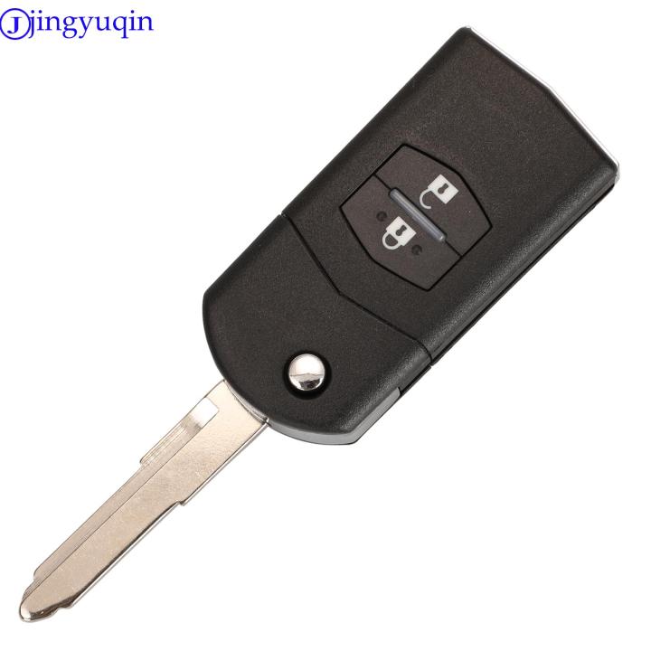 jingyuqin-รีโมทกุญแจรถยนต์แบบกดปุ่มพับได้2-3ปุ่มเคสสำหรับ-mazda-ปลอกหุ้ม3-5-6ใบมีดพร้อมที่ยึดแบตเตอรี่