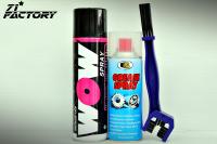 LUBE71 สเปรย์ล้างโซ่ WOW (600 มล.) + สเปรย์หล่อลื่นโซ่ BOSNY (400 มล.) + แปรงขัดโซ่