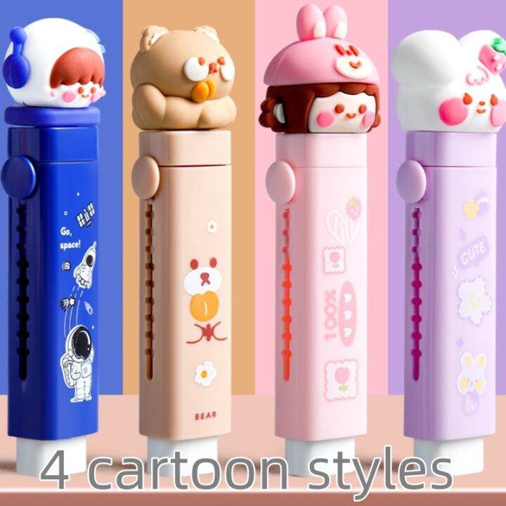 Cartoon Cute Pencil Eraser Retractable Pen Shape Eraser Student