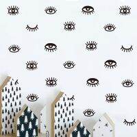 ☢✶ 24 pcs Cute eyelash pattern Wall decal removable Vinyl Wall Stickers For Kids Room Lovely Sleepy Eyes Baby Nursery A10-012