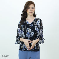 MIKIKO Blouse MI-B2403 ชิฟฟอนปริ้นท์ แขนยาว IGPU23-2