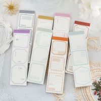 【living stationery】50ชิ้นที่เรียบง่ายกรอบฉลากสมุดวัสดุกระดาษทำบัตร DIYPaper ไม่ StickyMemo เครื่องเขียน