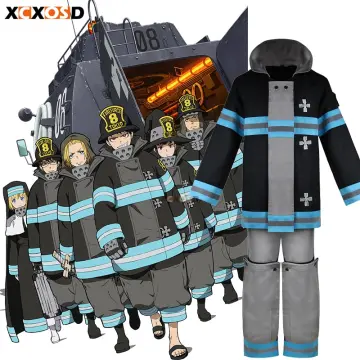 Anime Fire Force No Shouboutai Fire Soldier Cosplay Costume Uniform Set