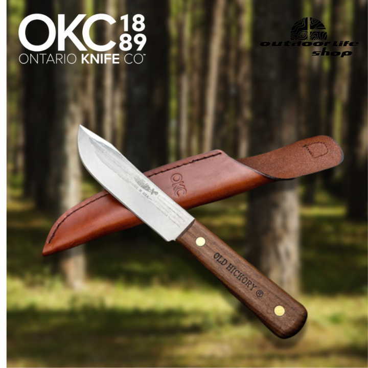 Ontario Old Hickory Hunting Knife Leather Sheath ,มีดเดินป่าขนาดพกพา