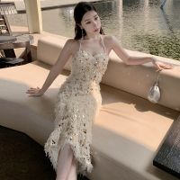 Condole belt dress sense of the female senior fishtail sequined dress small temperament birthday dress skirt seaside holiday