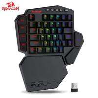 REDRAGON K585 DITI คีย์บอร์ดแบบกลไกมือเดียว2.4Ghz RGB ปุ่มกดเล่นเกมไร้สายรองรับข้อมือแบบถอดออกได้สำหรับนักเล่นเกมพีซีแล็ปท็อป