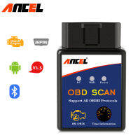 Ancel Elm327รถ OBD2เครื่องสแกนเนอร์ผ่านบลูทูธอุปกรณ์ Android ตรวจสอบเครื่องยนต์สะอาดเครื่องอ่านโค้ดมิเตอร์วัดกระแสไฟการใช้งานเชื้อเพลิงน้ำอุณหภูมิจอแสดงผล Guage1.5 V สแกนอัตโนมัติสำหรับ Universal เครื่องมือ