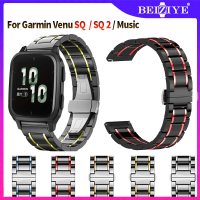 Ceramic สาย Garmin Venu SQ 2 สายนาฬิกา garmin Venu Sq luxury Ceramics สายรัดสแตนเลสของ garmin Venu Sq 2 /Sq Music band