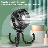 พัดลมเล็ก พัดลม พัดลมพัดลมปลาหมึกยักษ์ขนาดเล็ก 14.5x6.6x32cm USB Rechargeable Portable Mini Octopus Fan with 3 Speeds Handheld Cooling Fan Clip-on for Baby Stroller