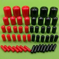 fyjh100pc M12 M14 M10 Rubber Cap Screw End Cap Cover Plastic Tube Hub Thread Protector Push-fit Caps for Pipe Round RED  M10.5 M13