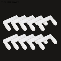 TOOL IMPROVER 10ชิ้นแผ่นไม้รูปตัวยูเชื่อมต่อพลาสติกที่มองไม่เห็นมุมขวาตู้แบบถาวรบานพับล็อคหัวเข็มขัดเฟอร์นิเจอร์อุปกรณ์ตัวยึด