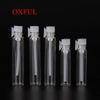 ◊┇ 5Pcs 1ML 2ML mini Glass Perfume Vials Glass Bottle Parfum Sample Vial Tester Perfume Tube Bottle with Drop Rod