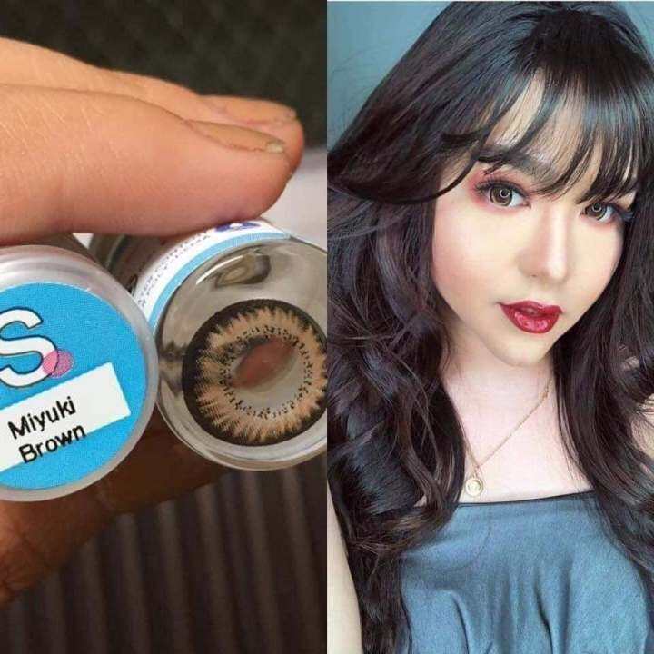 ( Sparkle DOLL EYE CONTACT LENS Myuki GRAY AND BROWN REAL