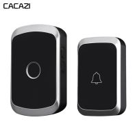 [MEESS] CACAZI Wireless Waterproof Doorbell 300M Remote US EU UK Plug LED Flash Home Cordless Door Bell Chime 1 2 Button 1 2 Receiver