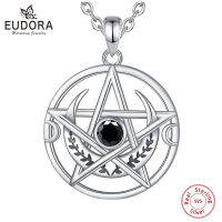 Eudora 925เงินสเตอร์ลิงแม่มด Pentagram สร้อยคอสำหรับชายหญิง Moon Peace Amulet จี้ Tetragrammaton เครื่องประดับ Wicca ของขวัญ