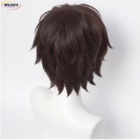 High Quality Dazai Osamu Cosplay Wig Anime Bungo Stray Dogs Cosplay Short Brown Heat Resistant Synthetic Hair Wigs + Wig Cap