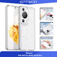 EPTWOO Huawei P60 P60 Pro Mate 50 50 Pro เคสเคสโทรศัพท์ลายลูกอมกันกระแทกสีทึบใสพร้อม XSC-01ป้องกันหลายชิ้นฝาหลังอะคริลิค