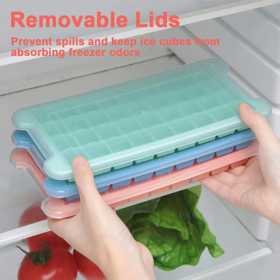  Ice Cube Tray With Lid and Storage Bin - Silicone 36