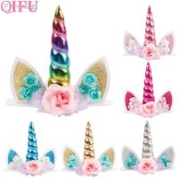 QIFU Unicorn Party Supplies Happy Birthday Cake Topper Cupcake Unicorn Cake Topper Birthday Baby Shower