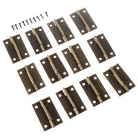 【CC】○  12Pcs Hinges with Screws for Crafts Dollhouse Door Cabinet Jewelry Wine Accessories